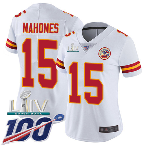 Kansas City Chiefs Nike #15 Patrick Mahomes White Super Bowl LIV 2020 Women Stitched NFL 100th Season Vapor Untouchable Limited Jersey->youth nfl jersey->Youth Jersey